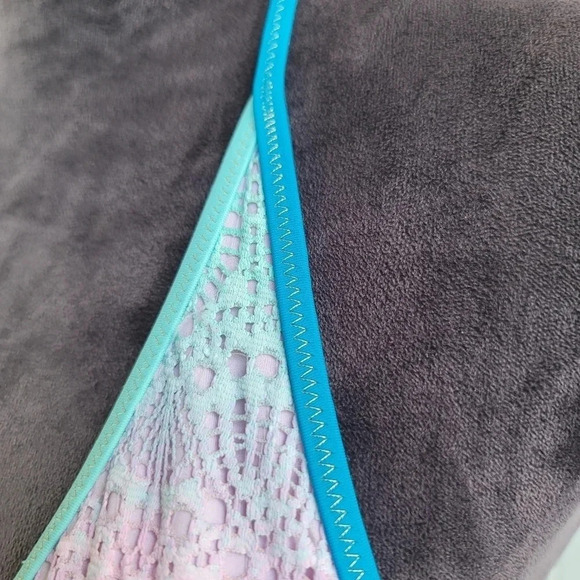 Victoria's Secret Lilac Purple Blue Lace String Bikini Swim Top Triangle 34B - Picture 10 of 12